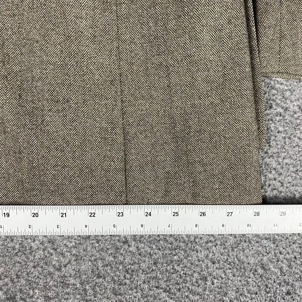 Shipley Mens Blazer 44L Brown Gray Herringbone Vintage‎ 100% Wool Sport Coat